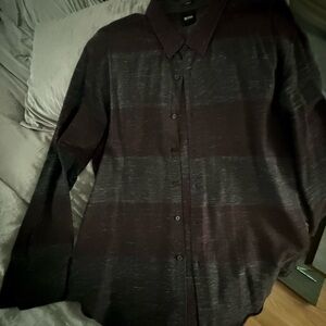 Hugo Boss Charcoal Slim Fit Long Sleeve Button Up XXL NWOT